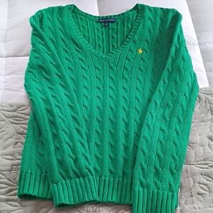 Ralph Lauren Emerald Cable Knit Pullover